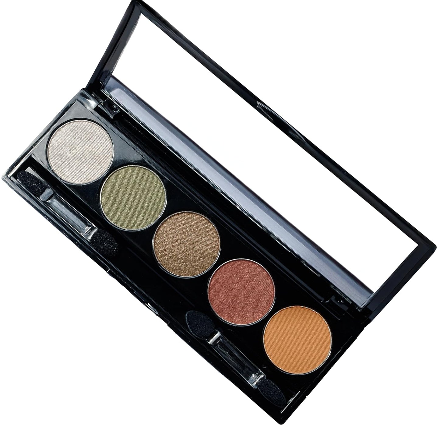 Moroccan Spice Shimmer White, Olive Green, Gold, Copper Penny Red, and Light Matte Orange Vegan Eyeshadow Palette; Talc, Paraben & Cruelty Free