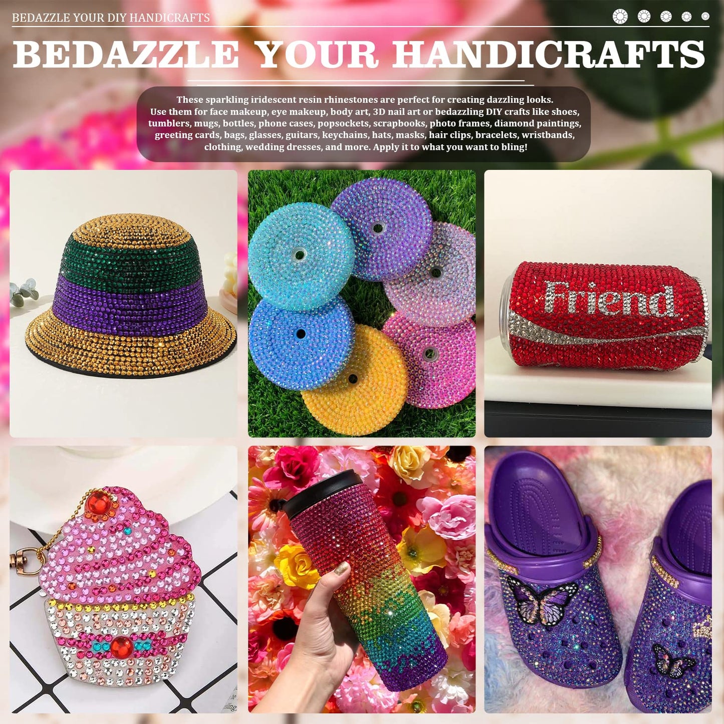 Resin Rhinestones Crafting, 2/3/4/5/6mm Flatback Jelly Rhinestones, 1 Box Sky Blue AB Non Hotfix Crystal Gems for Bedazzling Crafts Mugs Tumblers Clothes Makeup Nail