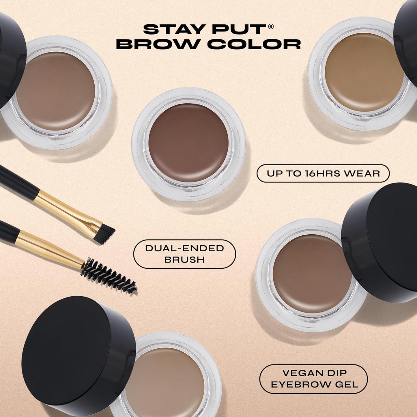 Milani Stay Put Brow Color - Soft Brown (0.09 Ounce) Vegan, Cruelty-Free Eyebrow Color that Fills and Shapes Brows…