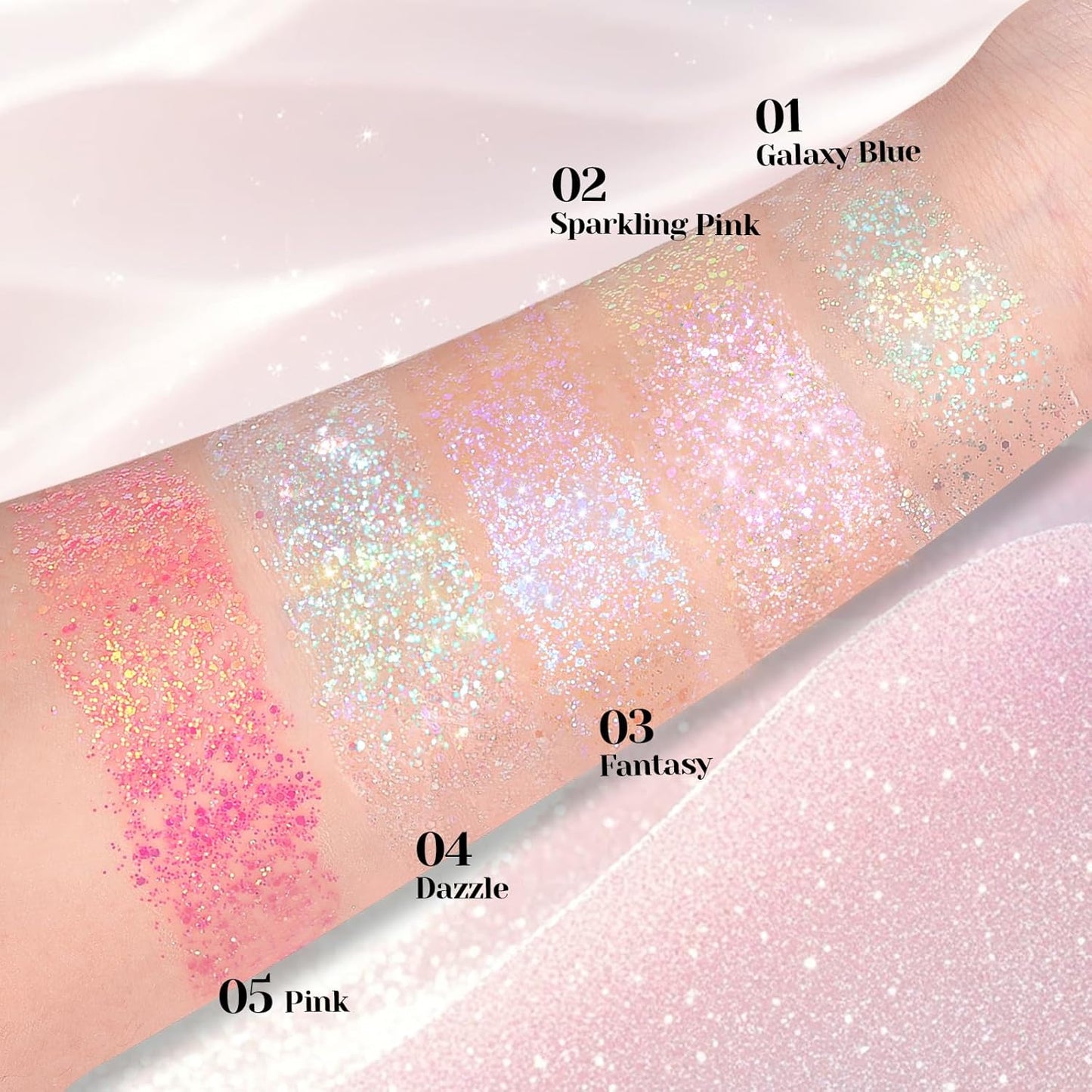 DAGEDA Roll-on Body Glitter,Holographic Eye Face Hair Glitter Gel for Festival Outfit Mermaid Accessories,Chameleon Color Body Shimmer Makeup Rave Outfits Accessories for Women 50ml (Pink)