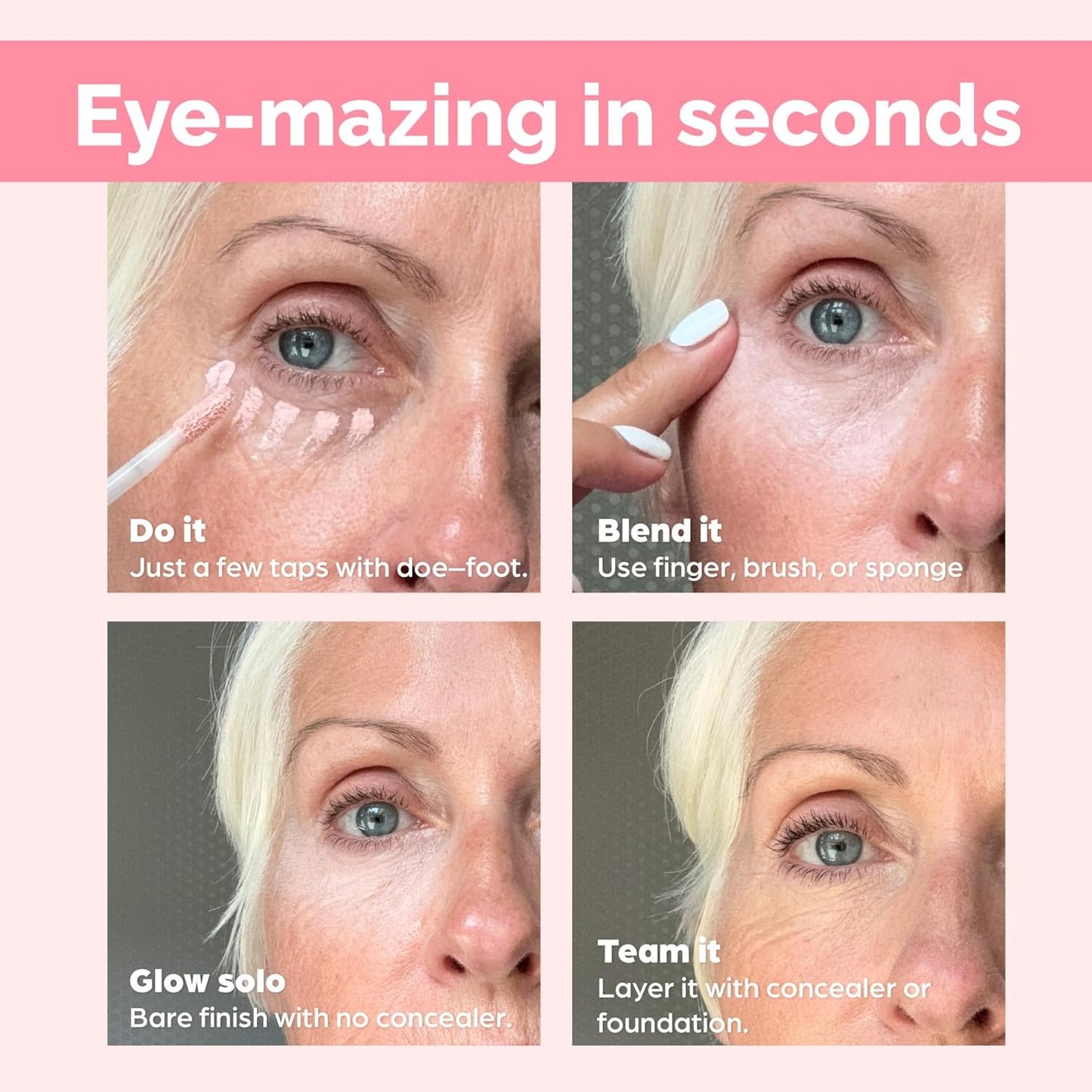 Elizabeth Mott Thank Me Later Under Eye Brightener & Primer – Hydrating Color Corrector for Dark Circles – Lightweight Concealer Base for Mature Skin, Medium Shade 5ml