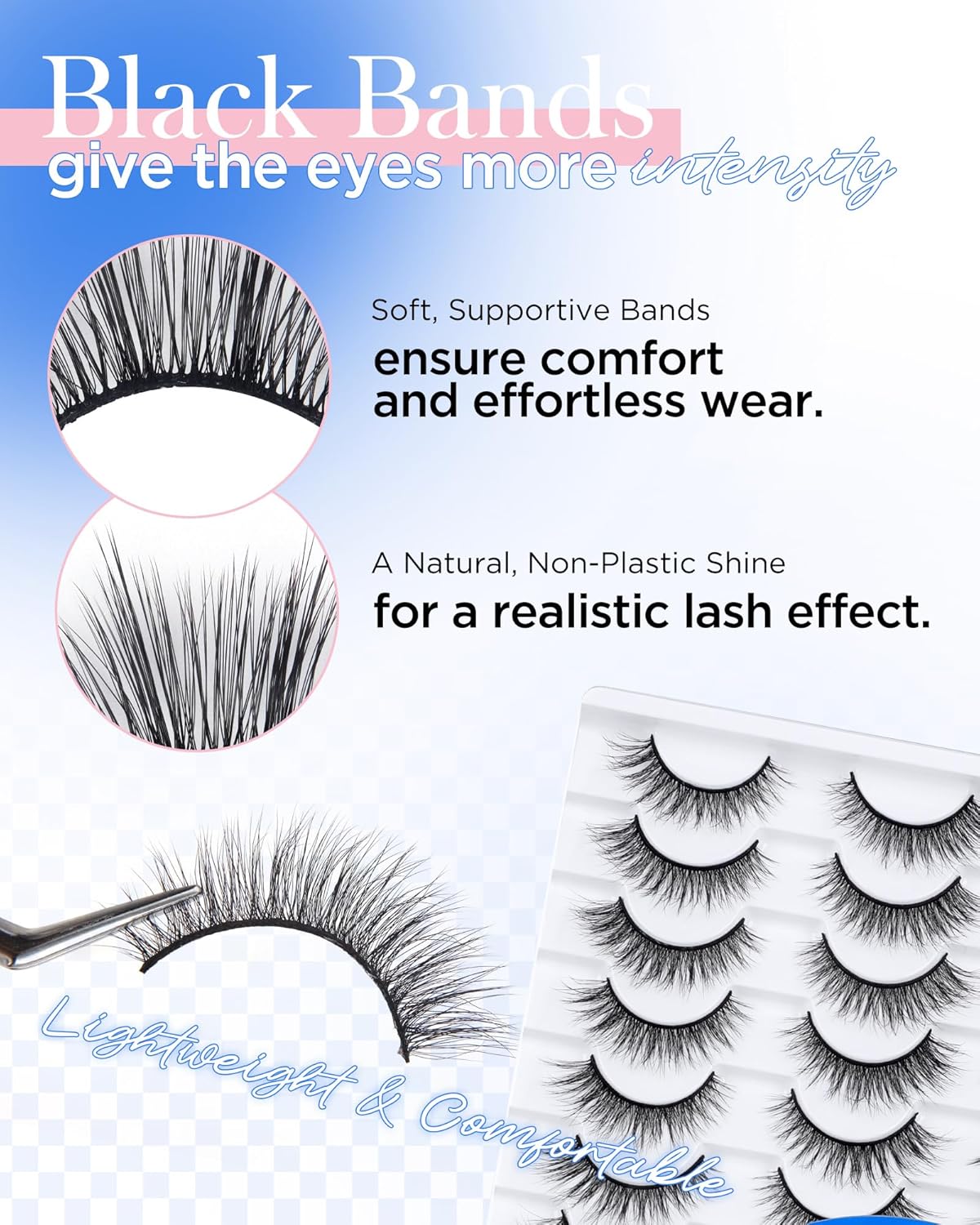 BEYELIAN False Eyelashes 20 Pairs Strip Lashes Natural Look, Soft and Lightweight Wispy Fake Lashes Fluffy 3D Volume Faux Mink Lashes, Reusable, Easy to Apply (20P-HSCS-MIX-1)