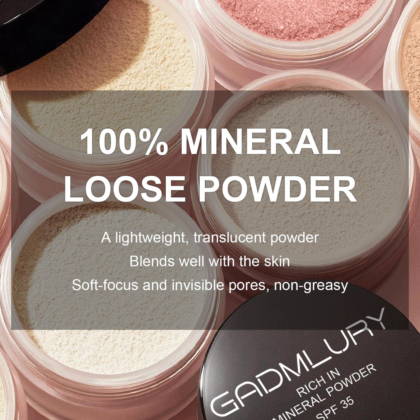 Mineral Powder Foundation, SPF 35, Sunscreen Lightweight Loose Powder, Skin-Improving, Buildable Coverage, Natural Glow Base Makeup (#05 Fair Light Foundation Makeup)