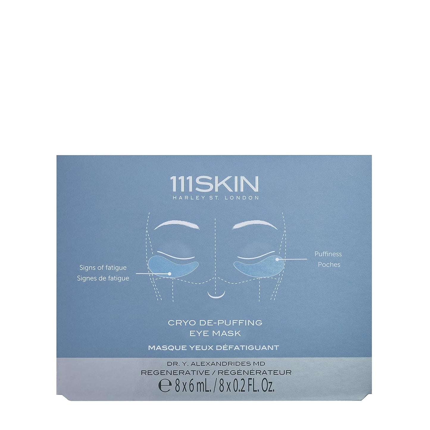 111SKIN Sub-Zero De-Puffing Eye Mask | Fragrance Free | Reduce Puffiness & Dark Circles | Uplift & Improve Under-Eye Area | Set of 8 (0.2 oz each)
