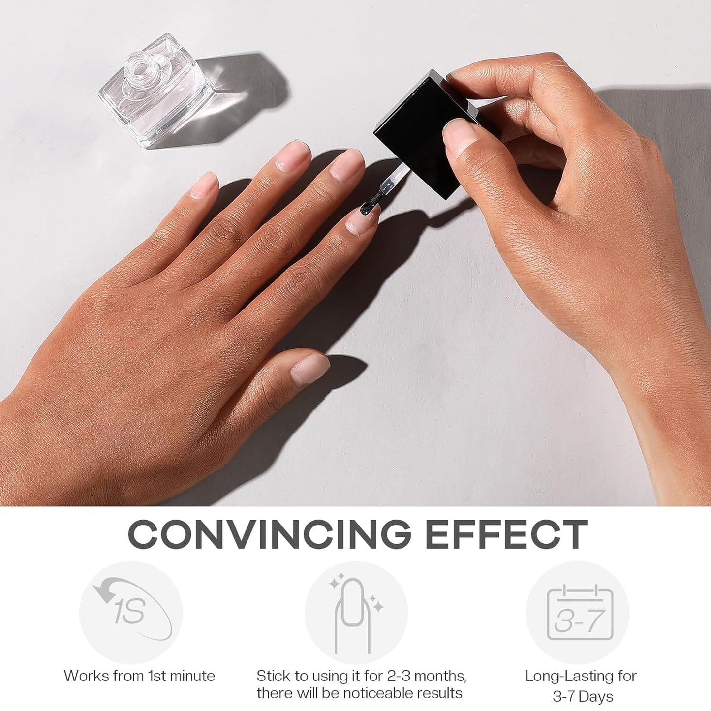 Base Top Coat Nail Polish: 3 in 1 Clear Quick Dry Nail Polish Nail Strengthener and Growth Hardener for Nail Treatment Repair Damaged Nail Care 0.5 fl oz