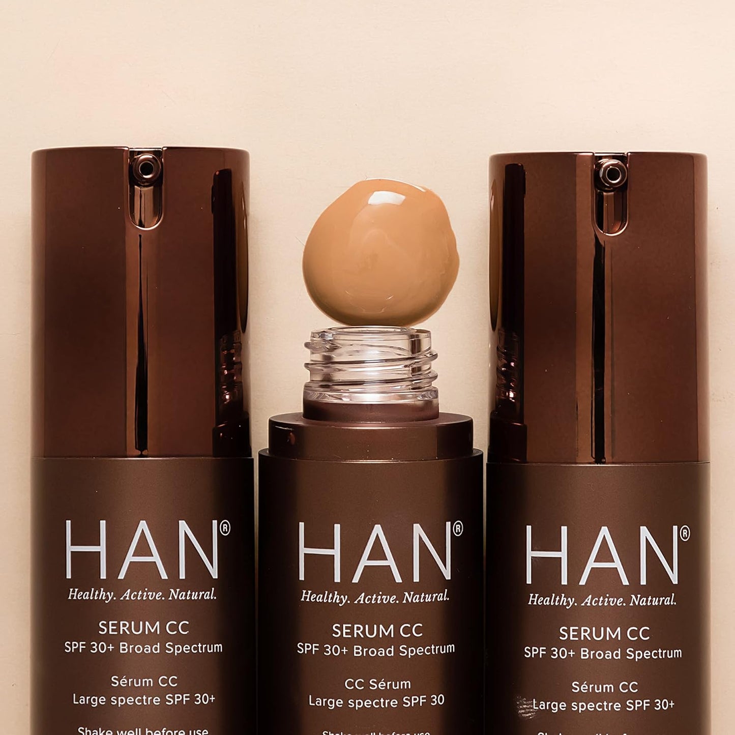 HAN Skincare Cosmetics Serum CC with SPF 30 I Vegan I Cruelty-Free I Waterless (Shade 3)
