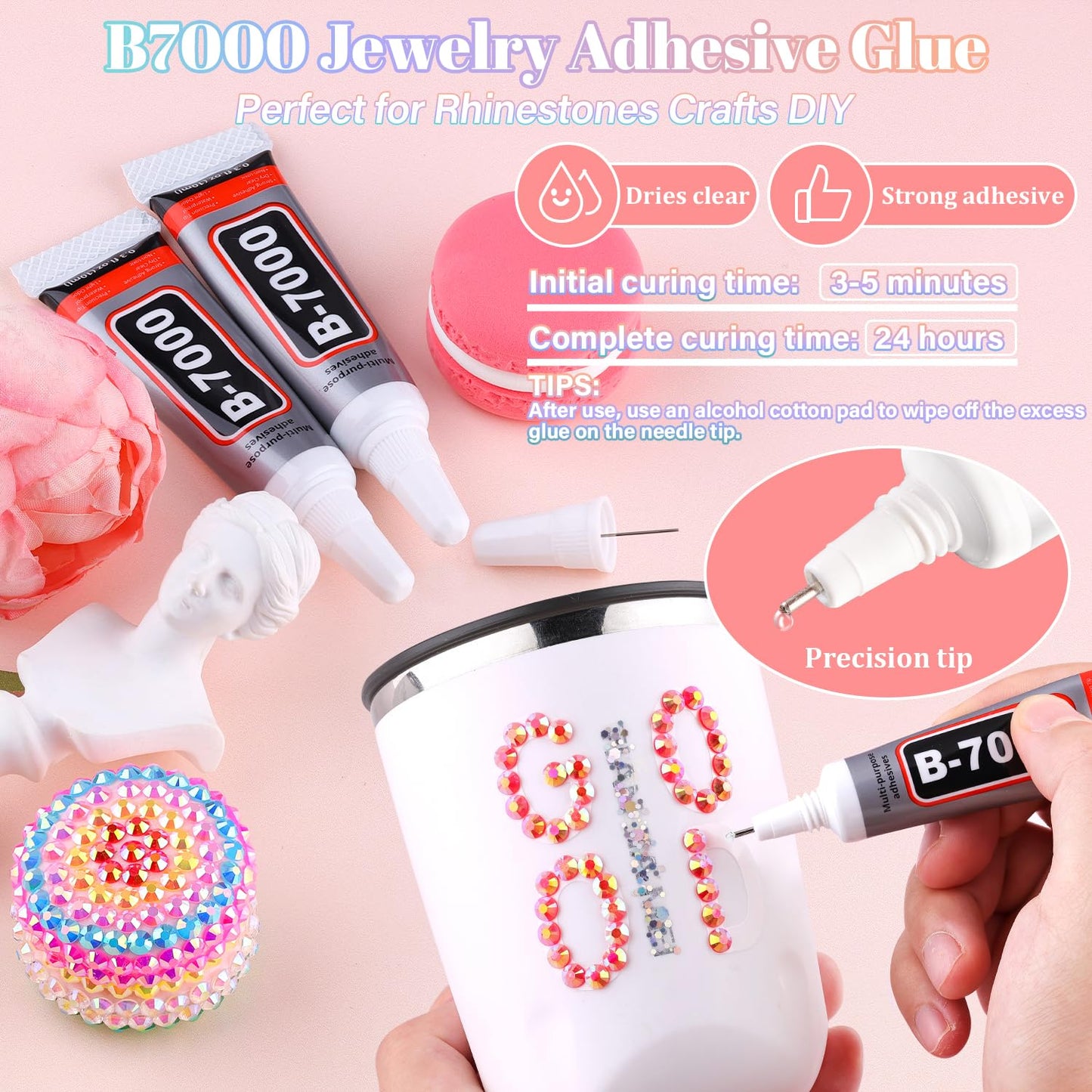 30000Pcs Resin Rhinestones for Bedazzling with 3Pcs B7000 Jewelry Glue, Red AB Flatback Gems Rhinestones for Crafting, Clothing Tumblers Mugs Shoes Fabric Decor Nail Art