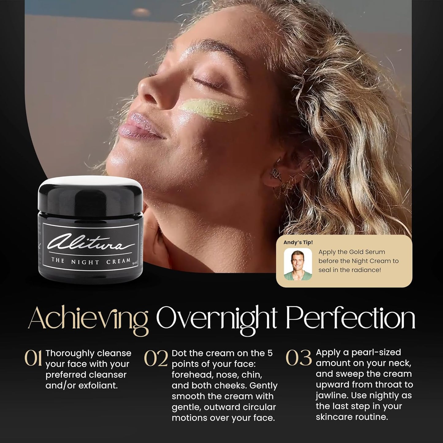 Alitura Hyaluronic Acid Anti-Aging Night Cream – Hydrating Face Moisturizer with 10% Hyaluronic Acid & Superfoods – Wrinkle Cream for Women & Men – Anti-Wrinkle Night Cream for Radiant, Youthful Skin