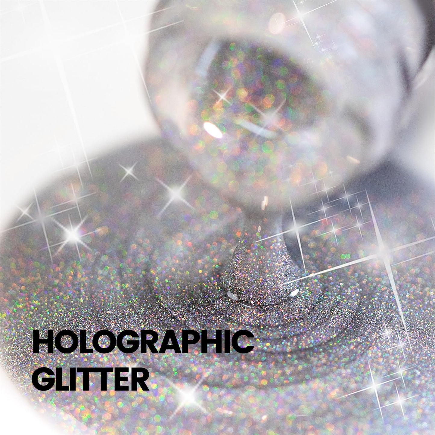 RARJSM Holographic Rainbow Cat Eye Gel Nail Polish with Magnet Stick Clear Silver Iridescent Glitter Sparkle 9D Cat Eye Gel Polish Soak off UV LED Curing Requires Soak Off Home Salon Diy Nail Art