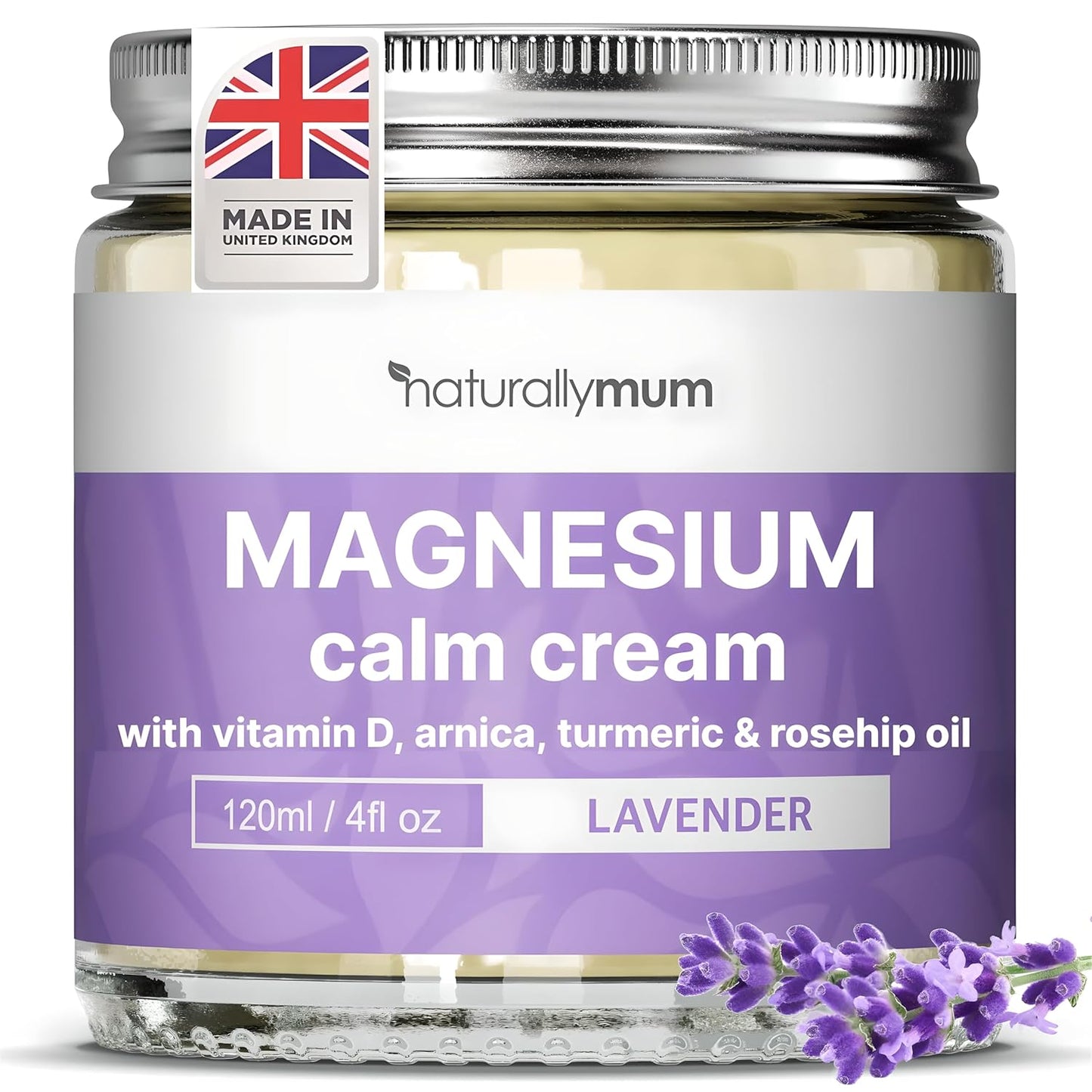 Magnesium Cream with Vitamin D3 [4 Fl Oz] - Magnesium and VIT D Lotion - Turmeric & Arnica Calm Cream - Magnesium and VIT D3 - Lavender