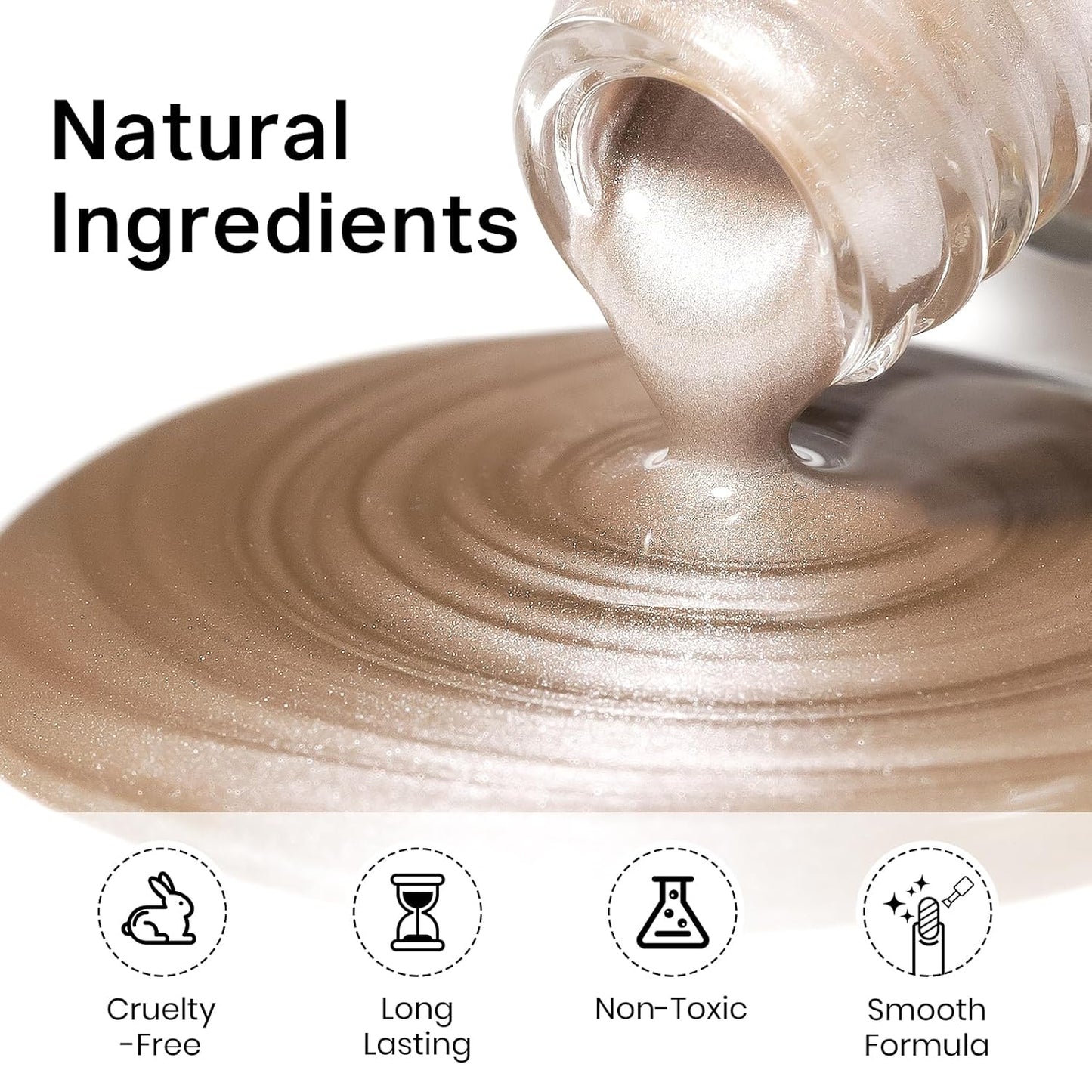 MIZHSE Champagne Mirror Nail Polish, Quick Dry Metallic Nail Polish, Air Dry Fast Chrome Nail Lacquer Bright Color Oil-based Nail Art Manicure DIY Home