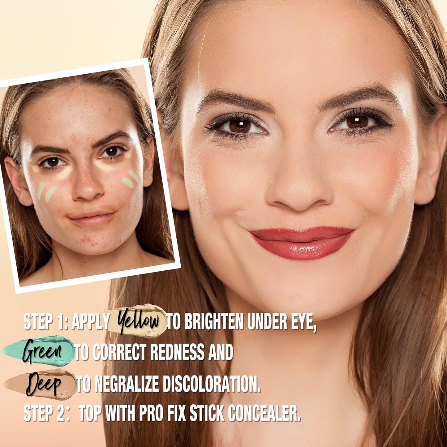 Contour Stick Corrects Skin Tone Bronzer Waterproof Sweat Resistant Concealer Creamy Concealer Green