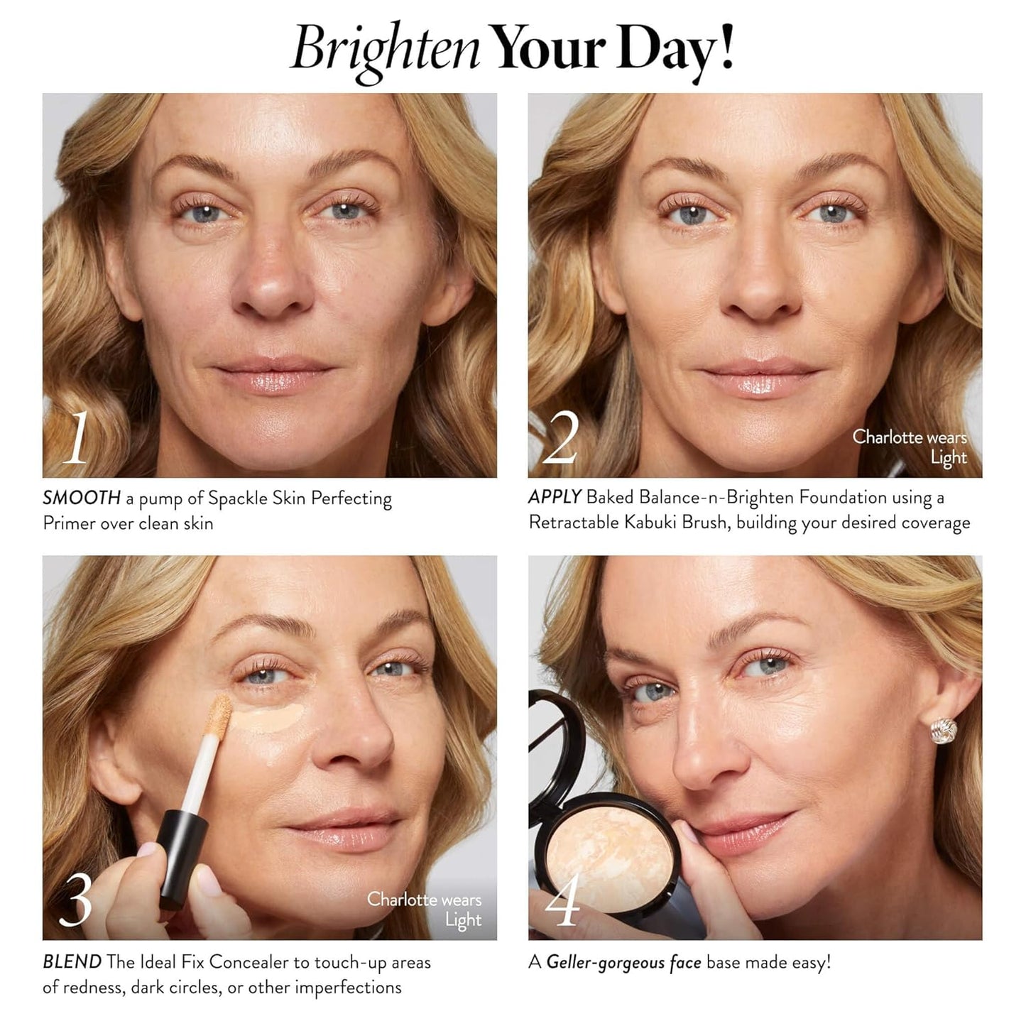 LAURA GELLER NEW YORK Award-Winning Baked Balance-n-Brighten Color Correcting Powder Foundation - Tan - Buildable Light to Medium Coverage - Demi-Matte Natural Finish