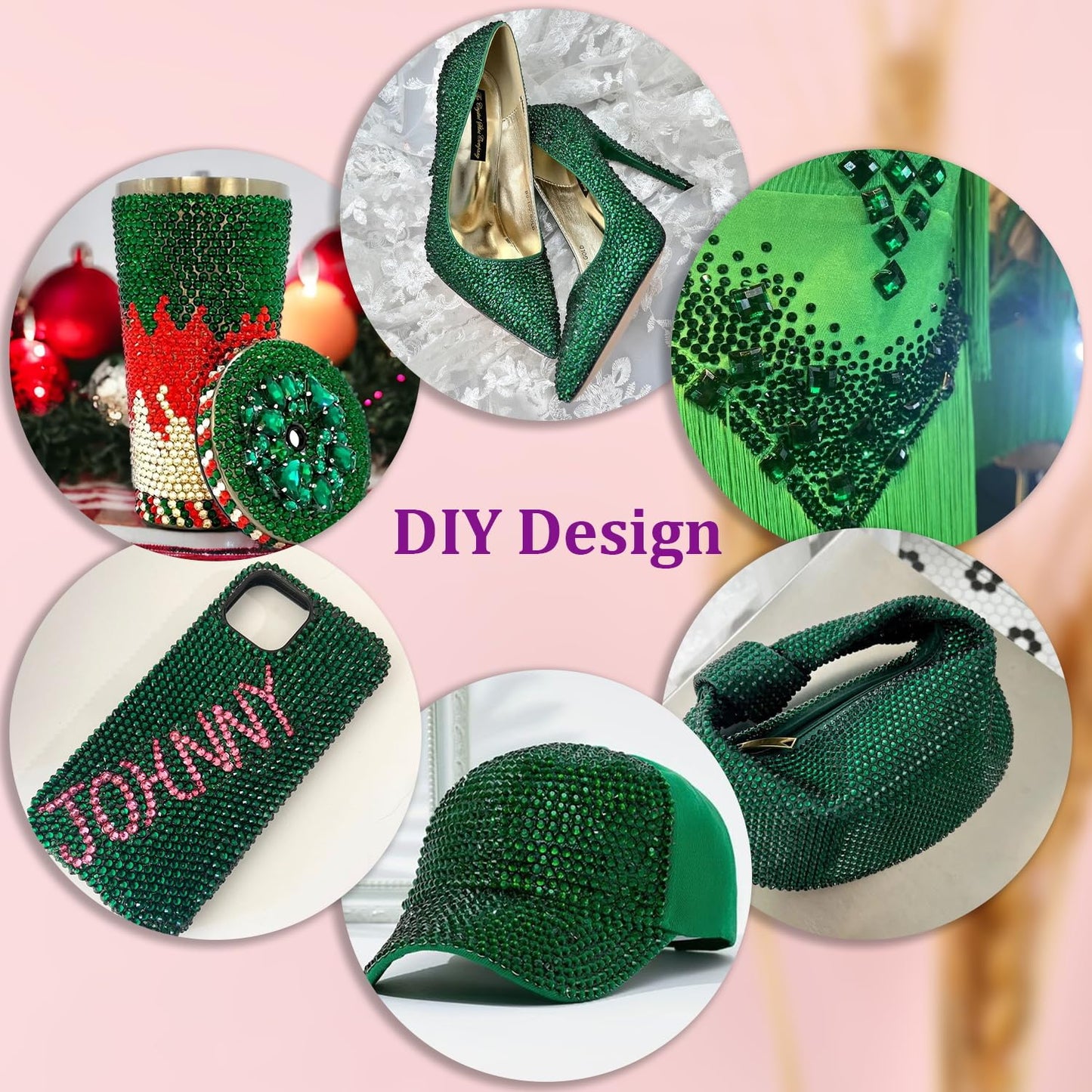 30000Pcs Resin Rhinestones for Bedazzling with Tweezers, Emerald Green Rhinestones for Crafting with B7000 Jewelry Glue for DIY Crafts Clothing Tumblers Shoes Fabric Nail Art