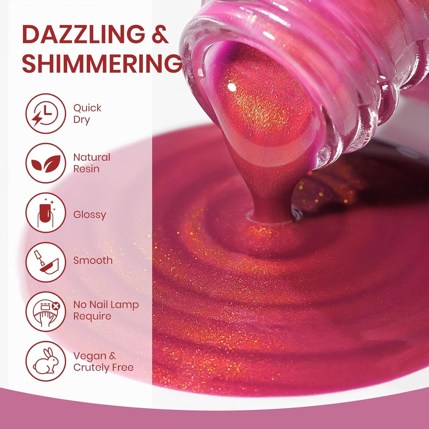 Cat Eye Nail Polish Non Gel with Magnet Quick Dry Cateye Magnetic Nail Polish for Fingernail Air Drying Fast Lacquer Manicure Gift For Women Girls 16ml, 0.54fl oz