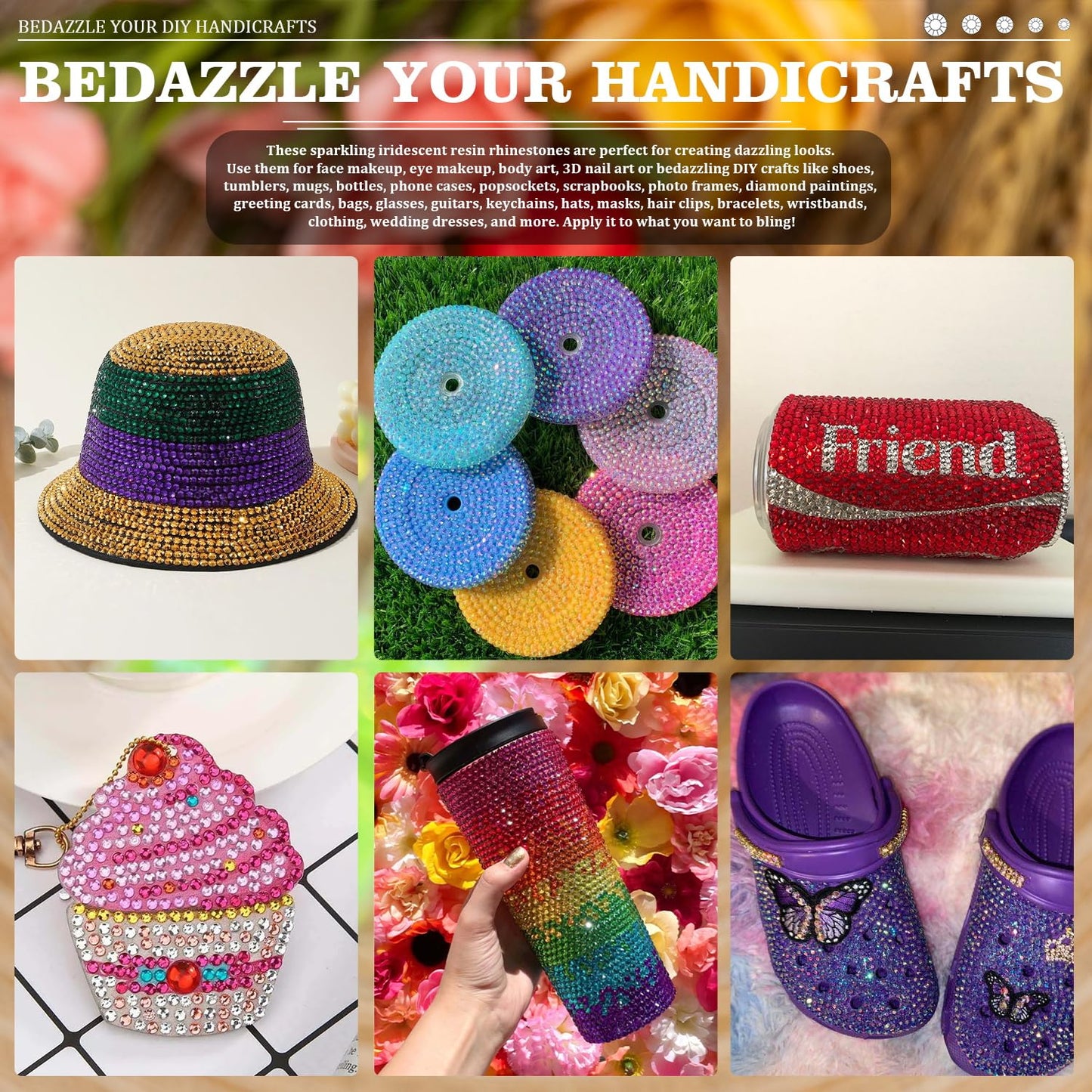 Resin Rhinestones Crafting, 2/3/4/5/6mm Flatback Jelly Rhinestones, 1 Box Transparent Grass Green AB Non Hotfix Crystal Gems for Bedazzling Crafts Mugs Tumblers Clothes Makeup Nail