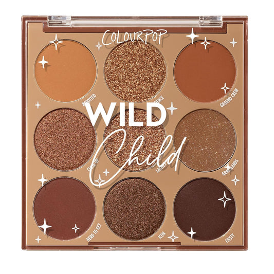 ColourPop Wild Child Eyeshadow Palette - Rich Chocolate Brown Eye Makeup Palette with Matte, Metallic, Matte Sparkle & Glitter Finishes - High-Pigment Eye Makeup with a Long-Wearing Formula (0.3 oz)