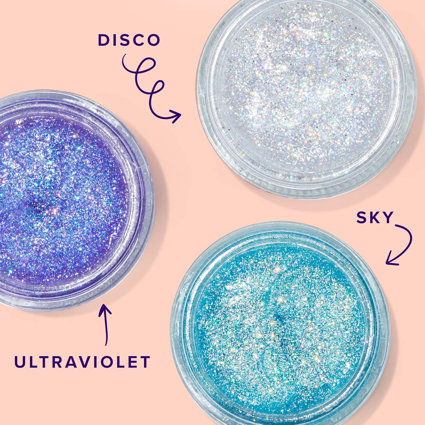 UNICORN SNOT Holographic Face Glitter & Body Glitter Gel: Glitter Makeup, Festival Rave and Anime Cosplay, Halloween Costume Makeup - Vegan & Cruelty Free, 1.7 oz 3-Pack (Disco/UV/Sky)