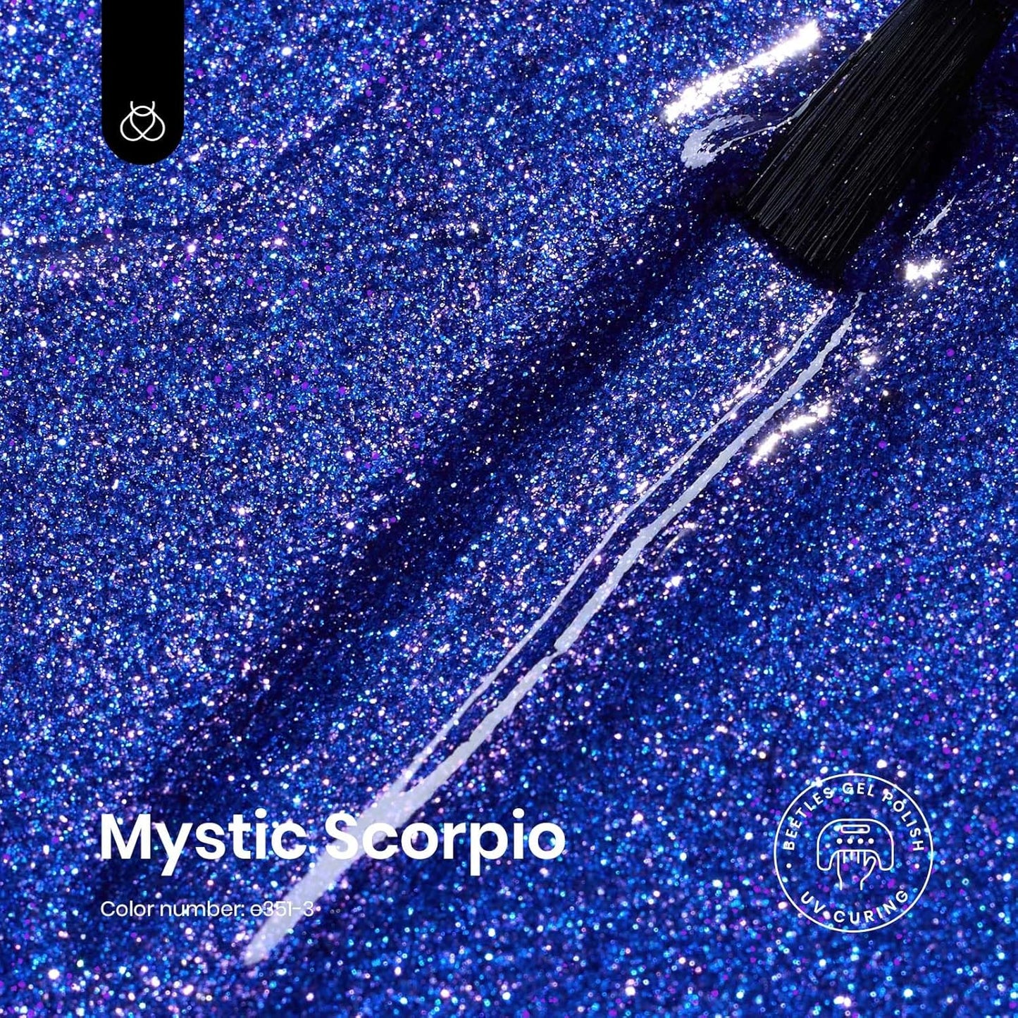 Beetles Glitter Gel Nail Polish, Blue Gel Polish Dark Purple Blue Color Gel Polish Soak Off Gel Nail Art Salon Nail Art DIY Home Nails Gifts for Women Women Manicure, 1 Pcs 15ml