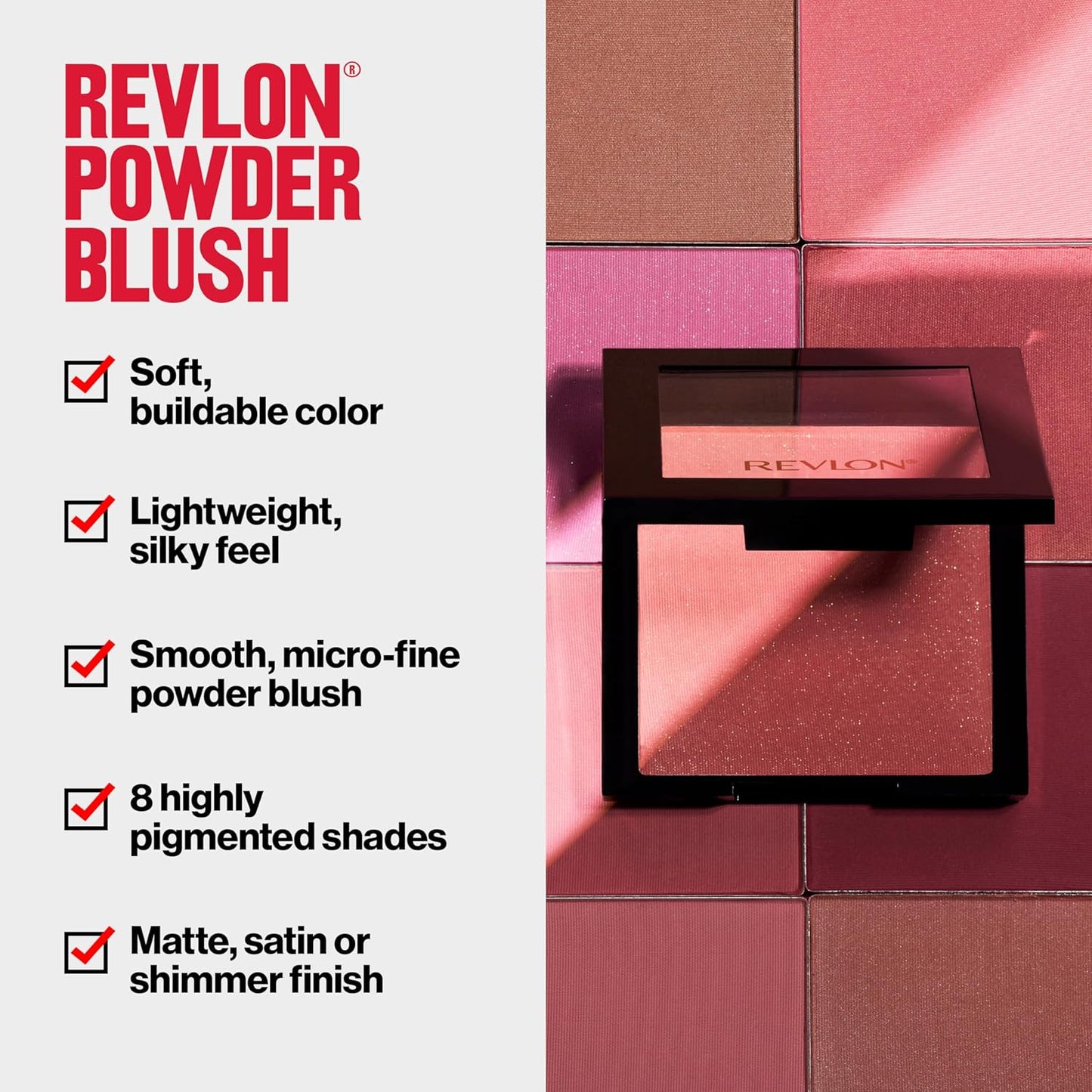 Revlon Blush , Powder Blush Face Makeup, High Impact Buildable Color, Lightweight & Smooth Finish, 003 Mauvelous, 0.17 Oz