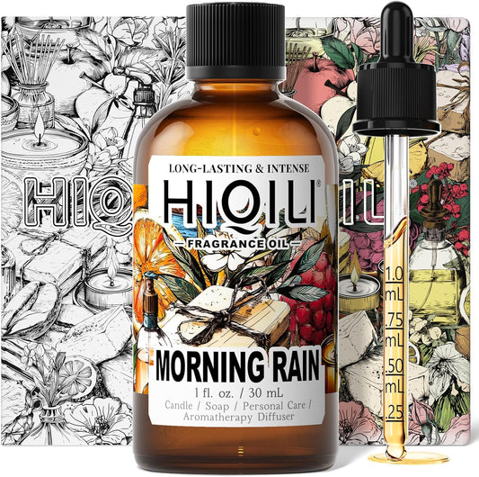 HIQILI Morning Rain Fragrance Oil for Soap, Candle & Hair Conditioner Making, Fresh Scent for Home, Car Diffuser - 1 Fl Oz
