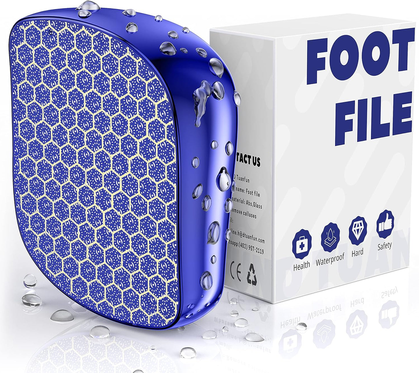 Foot File, Nano Glass Callus Remover, Portable Professional Foot Beauty Care Tool, can be Used for Wet/Dry Cracked feet, Painless Foot File for Dead Skin, Foot calluses, and Foot cuticles - Blue